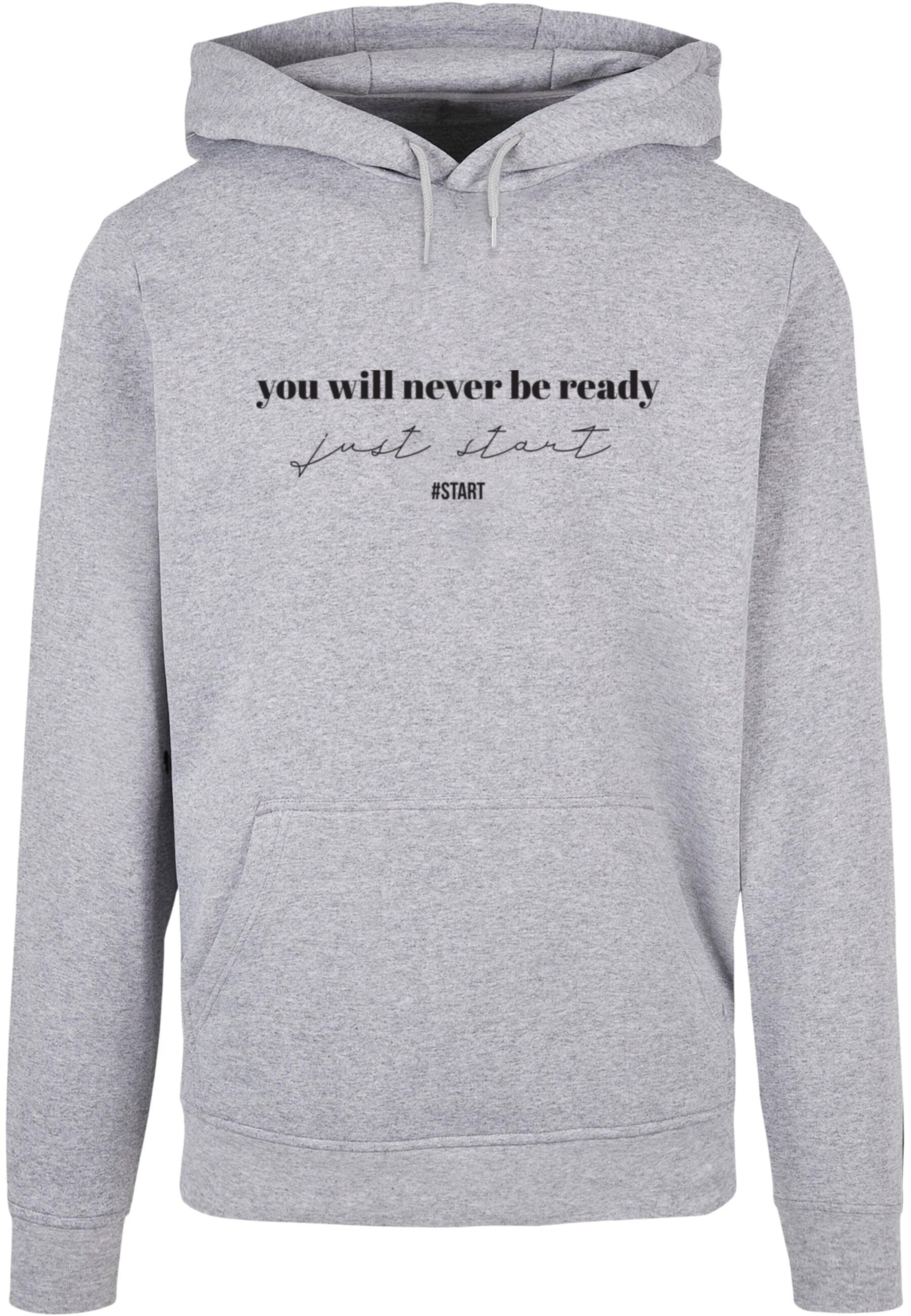Merchcode Sweatshirt 'Just Start' in Grey: front