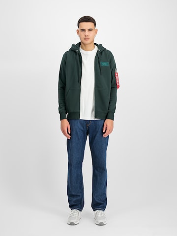 ALPHA INDUSTRIES Sweatjacke 'Backprint' in Grün: Vorderseite