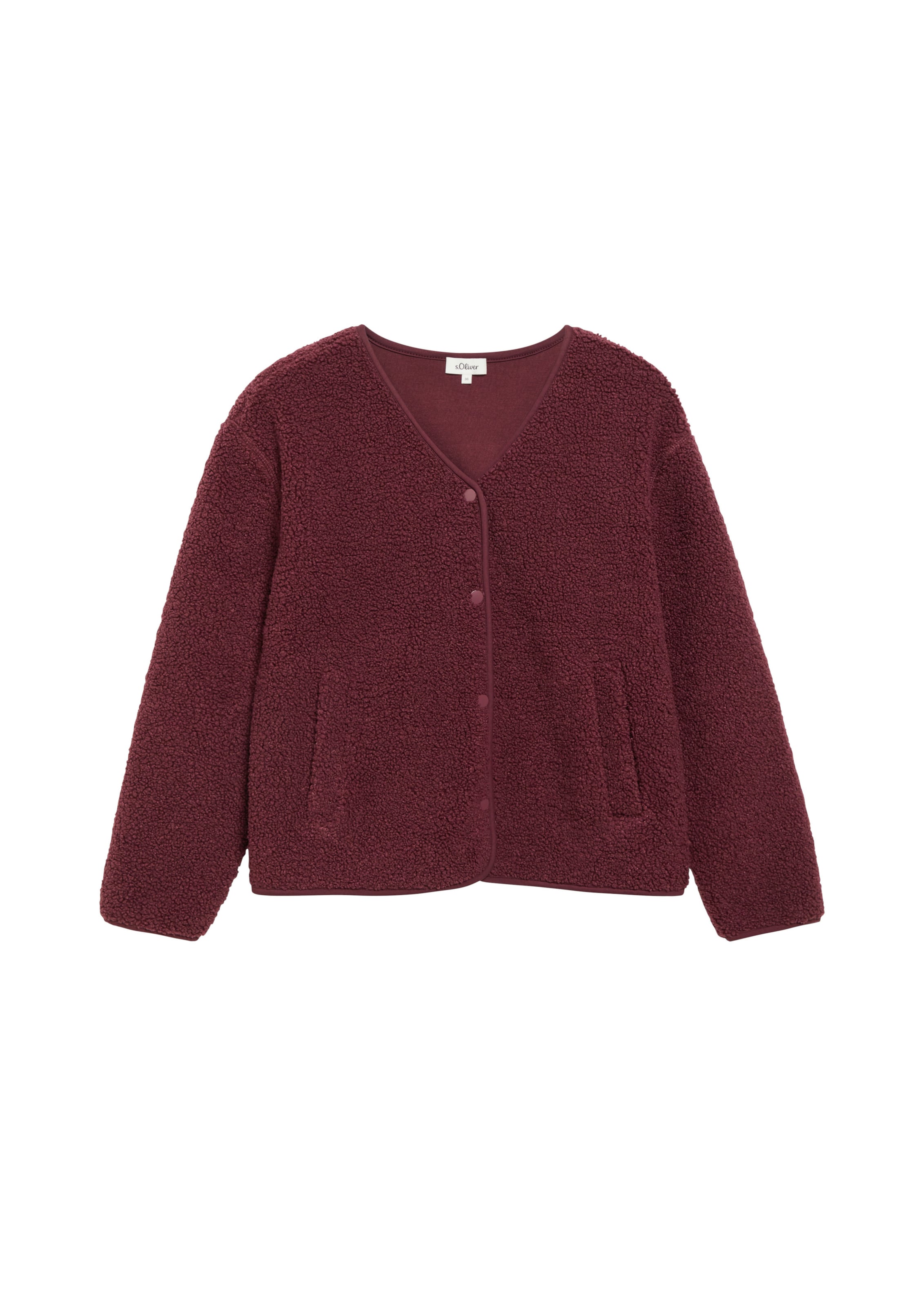 s.Oliver Fleece jas in Rood: voorkant