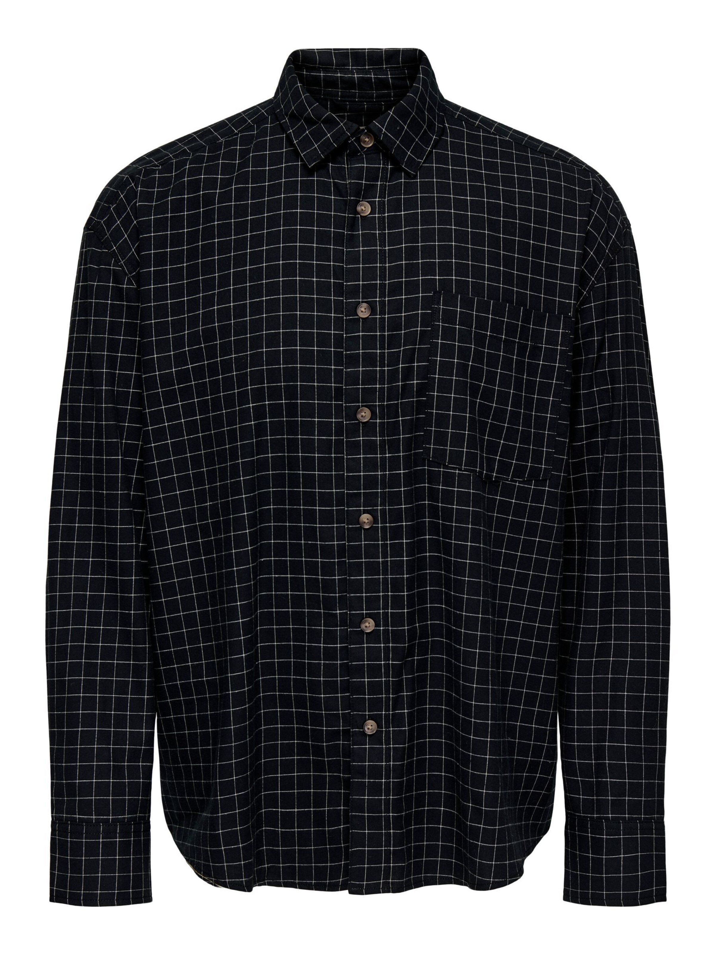 Only & Sons Skjorte i sort / hvid, Produktvisning