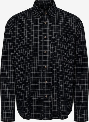 Only & Sons Comfort Fit Hemd in Schwarz: Vorderseite