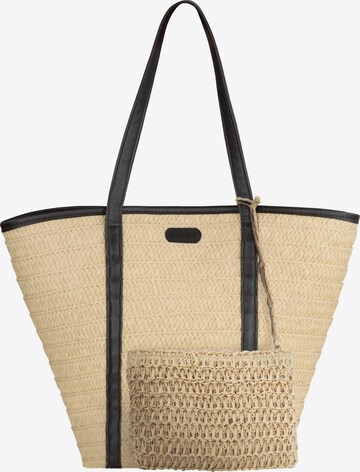 Janice Beach Bag ' Makati ' in Beige: front