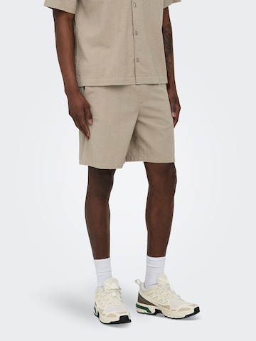 Regular Pantalon 'ONSCruz' Only & Sons en beige : devant