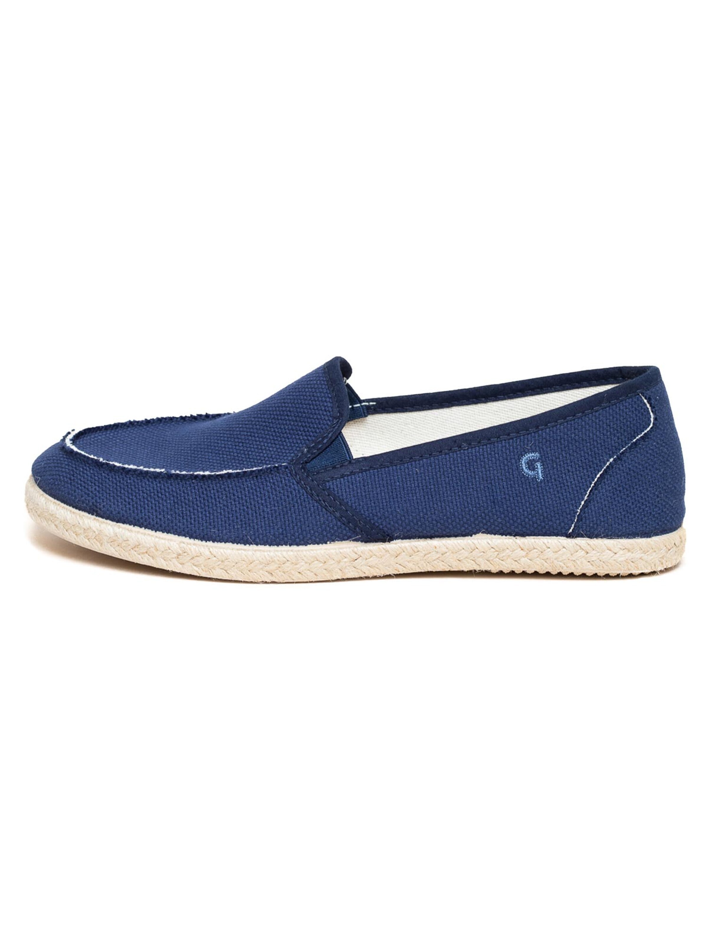 Gottstein Mocassins 'Camping Linen Sailor' in Blauw: voorkant