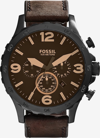 FOSSIL Analog watch 'Nate JR1487' in Brown: front