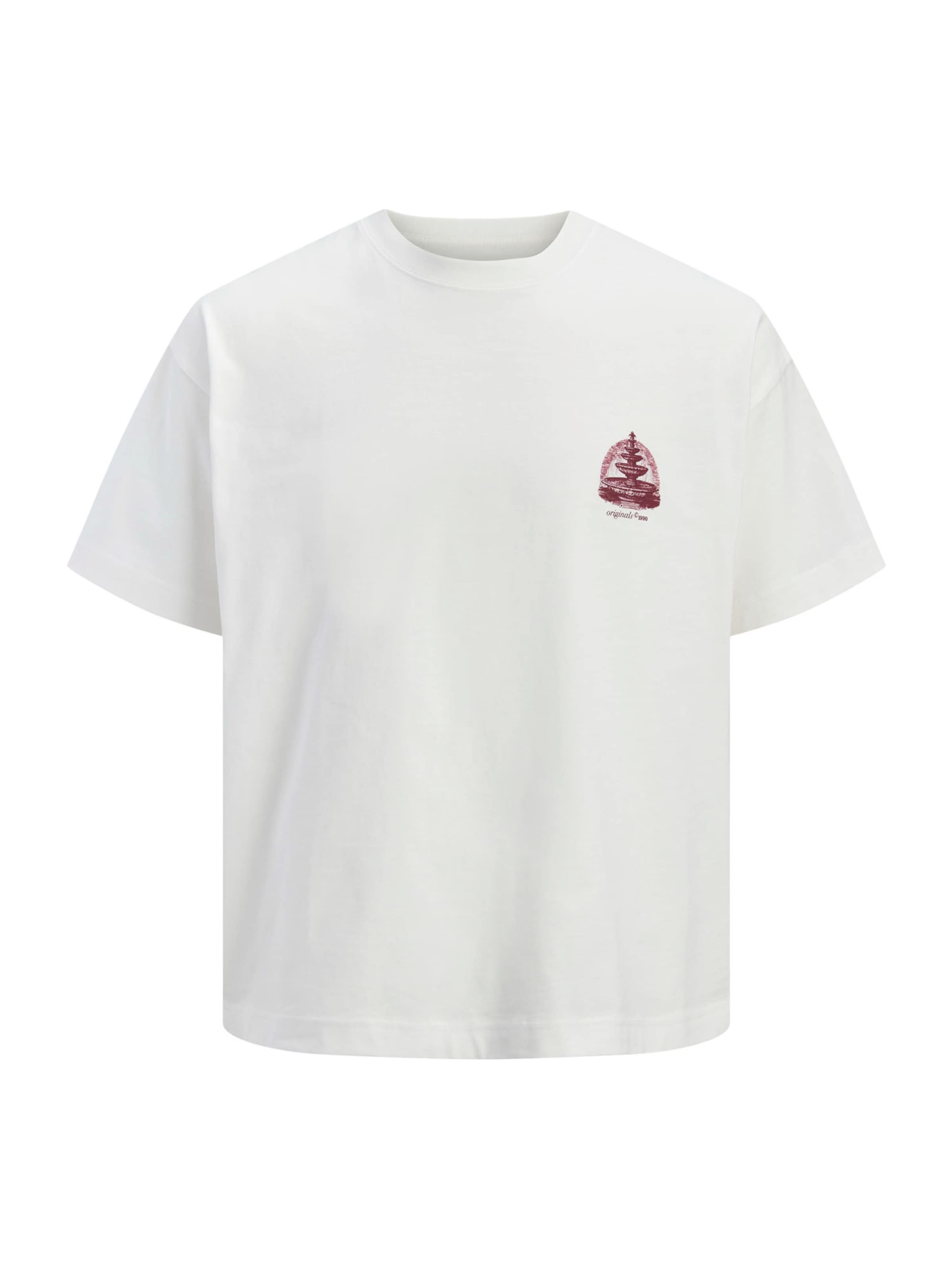 JACK & JONES Shirt 'JWHMaine' in S in de kleur Wijnrood / Wit, Productweergave