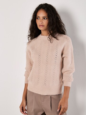 Pull-over ' ' Apricot en rose : devant