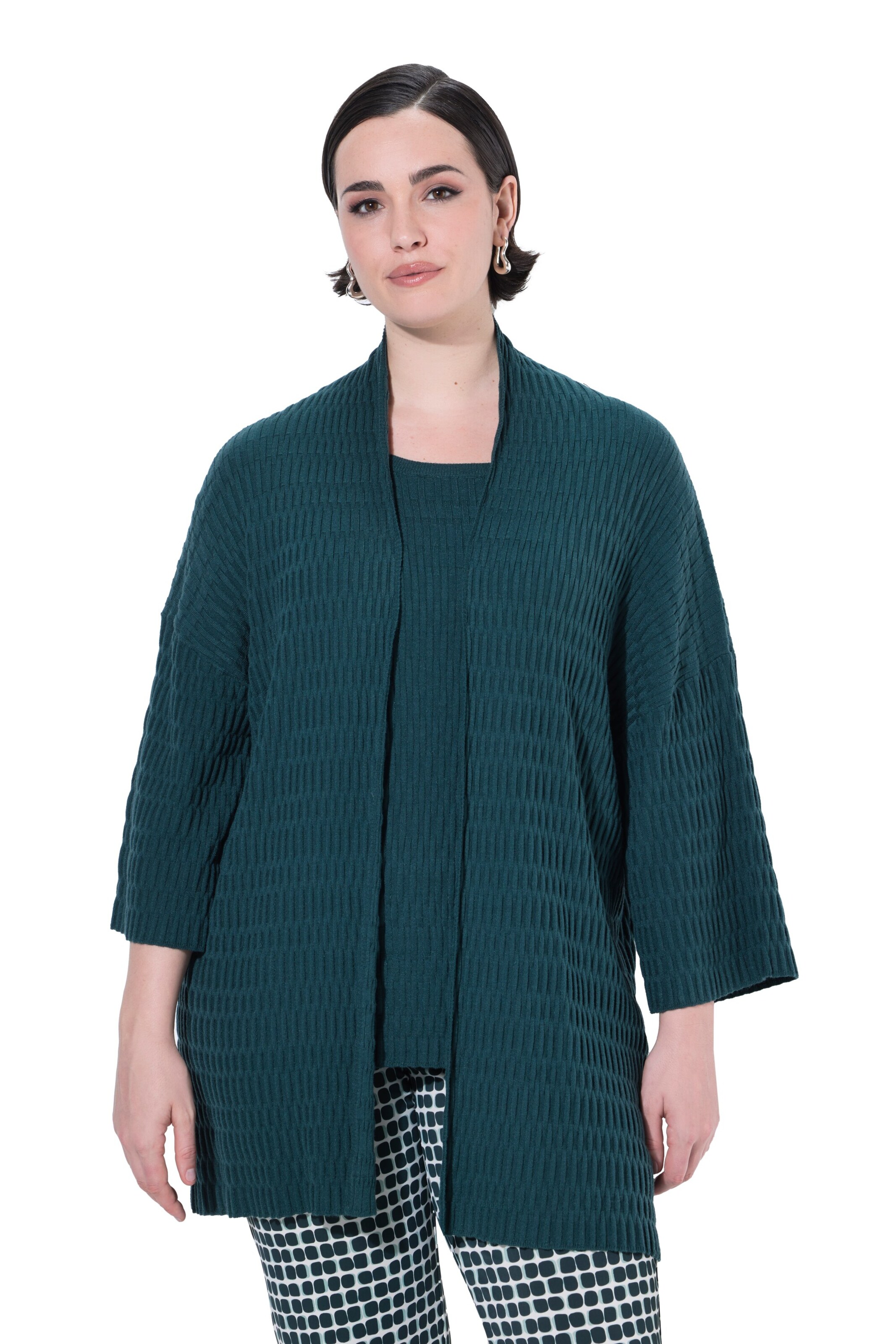 Ulla Popken Knit cardigan in Green: front