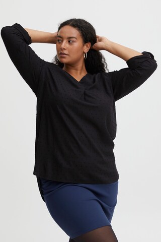 Fransa Curve - Blusa 'COYA' en negro: frente