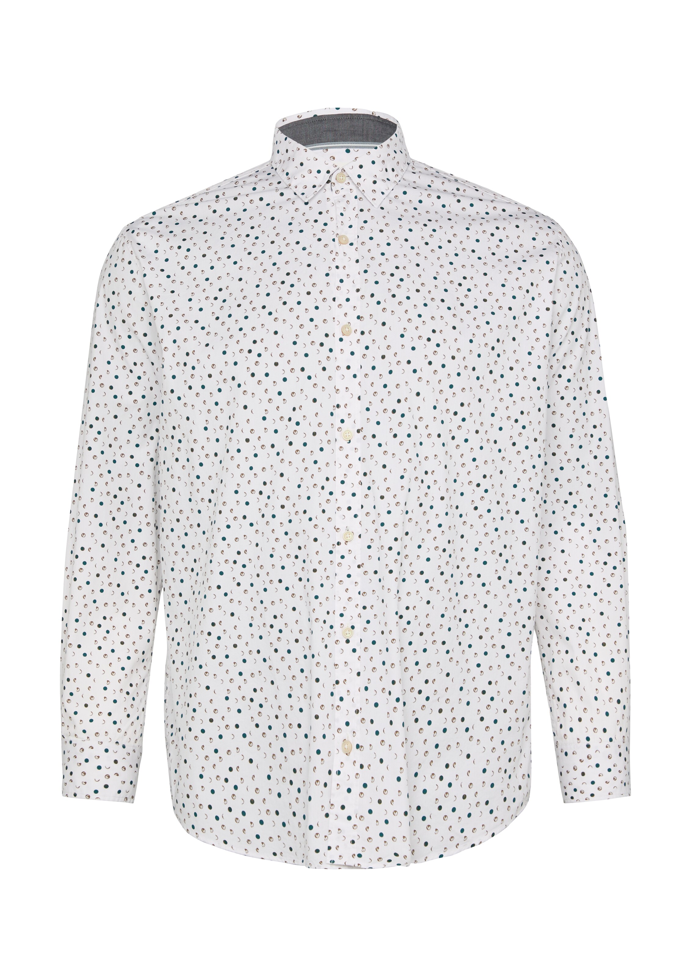 s.Oliver Men Big Sizes Comfort fit Button Up Shirt in White: front