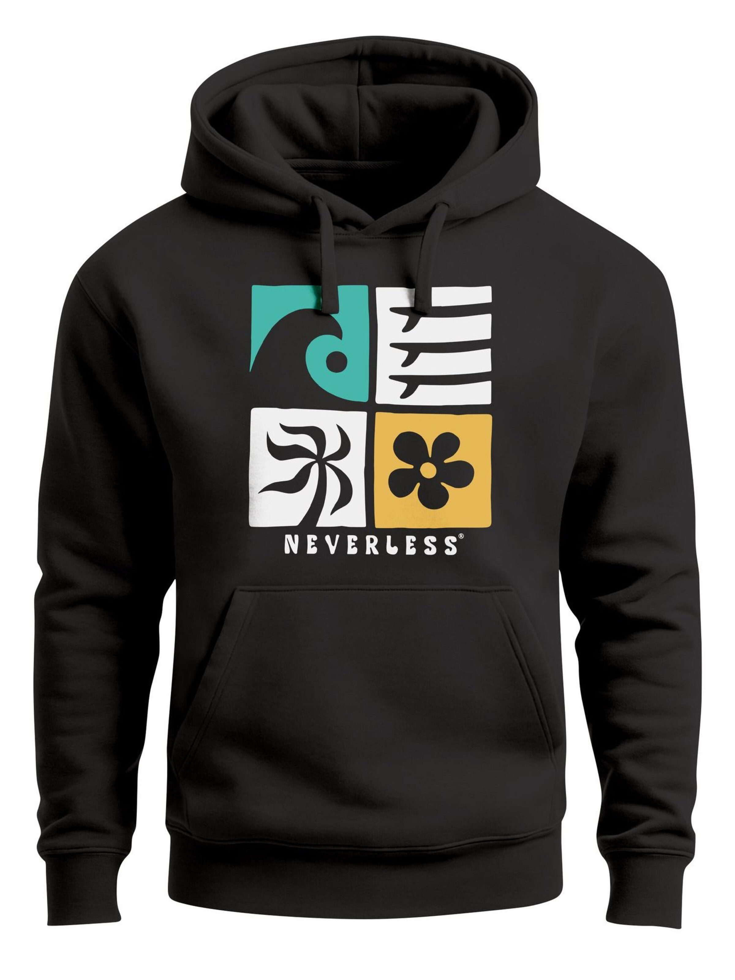 Neverless Sweatshirt 'California Surf' in Black: front