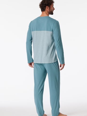 SCHIESSER Long Pajamas ' 95/5 Nightwear ' in Blue