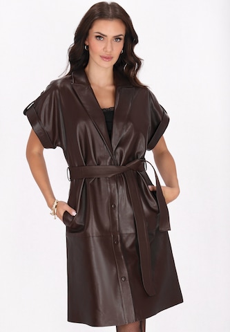 faina Jurk in Bruin: voorkant