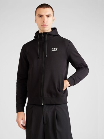 Giacca di felpa di EA7 Emporio Armani in nero: frontale