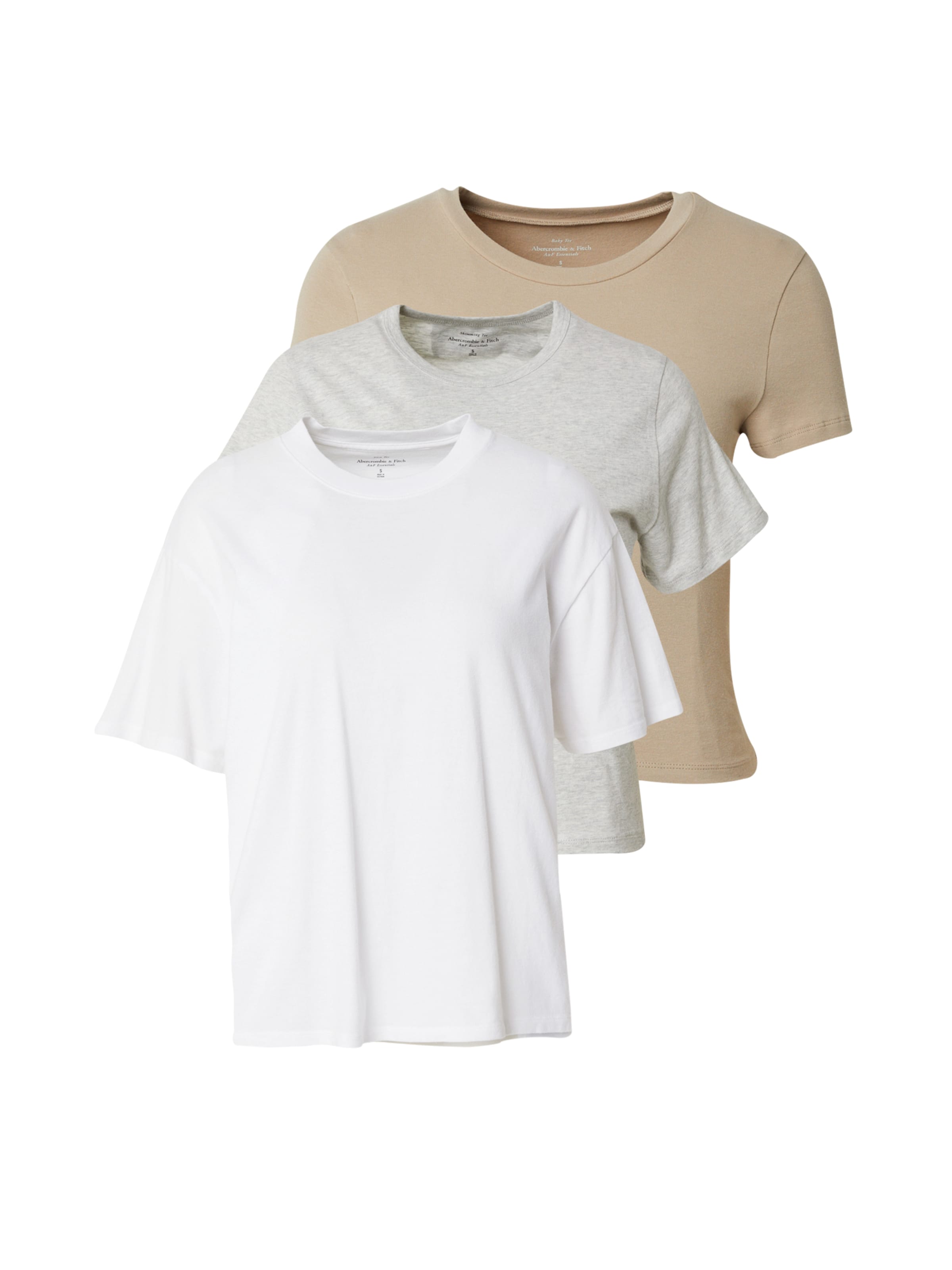T-shirt 'ESSENTIAL' Abercrombie & Fitch en beige : devant