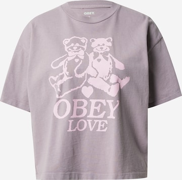 T-shirt Obey en violet : devant