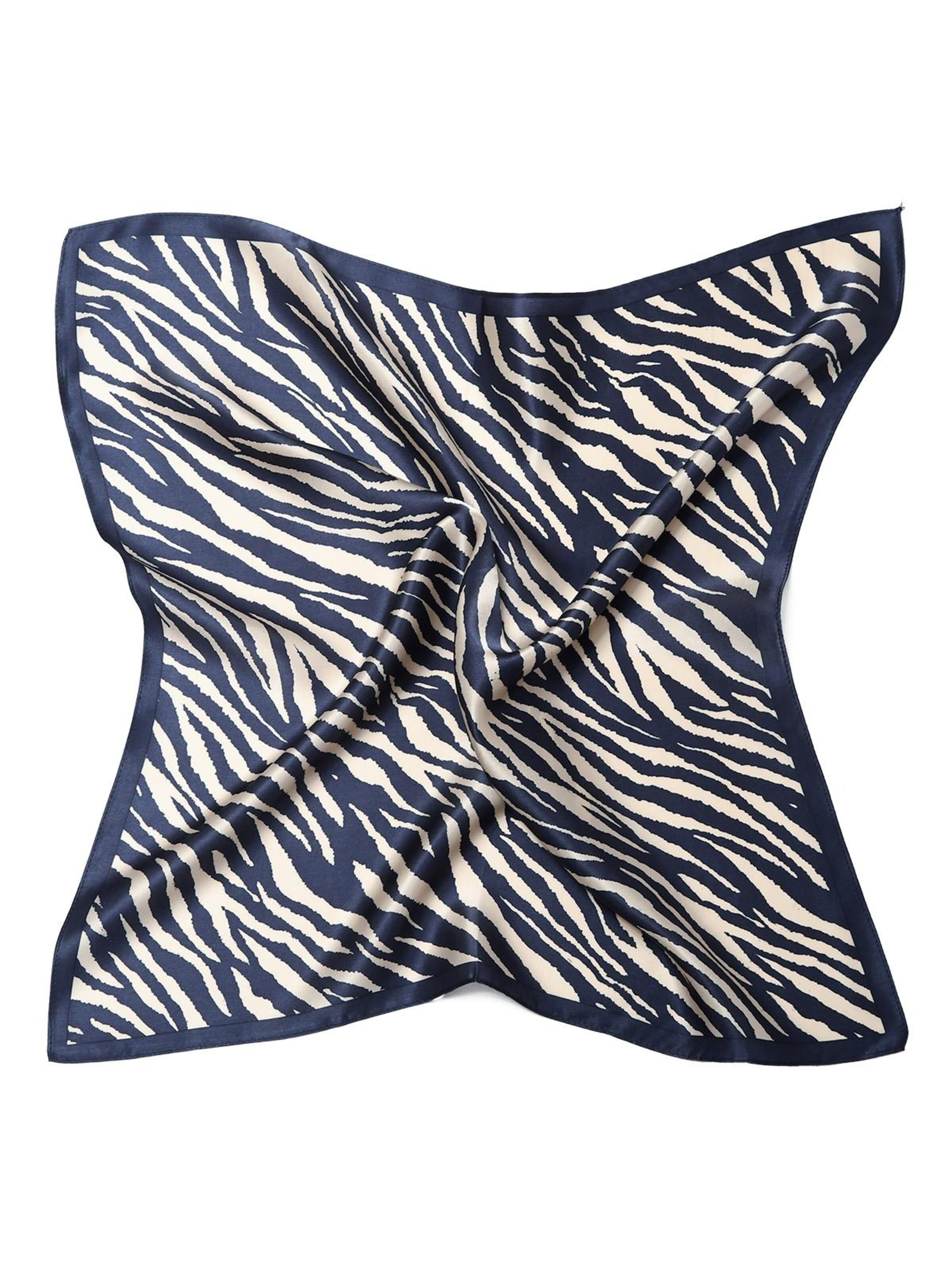 MayTree Scarf 'Seidentuch Zebra' in Blue: front