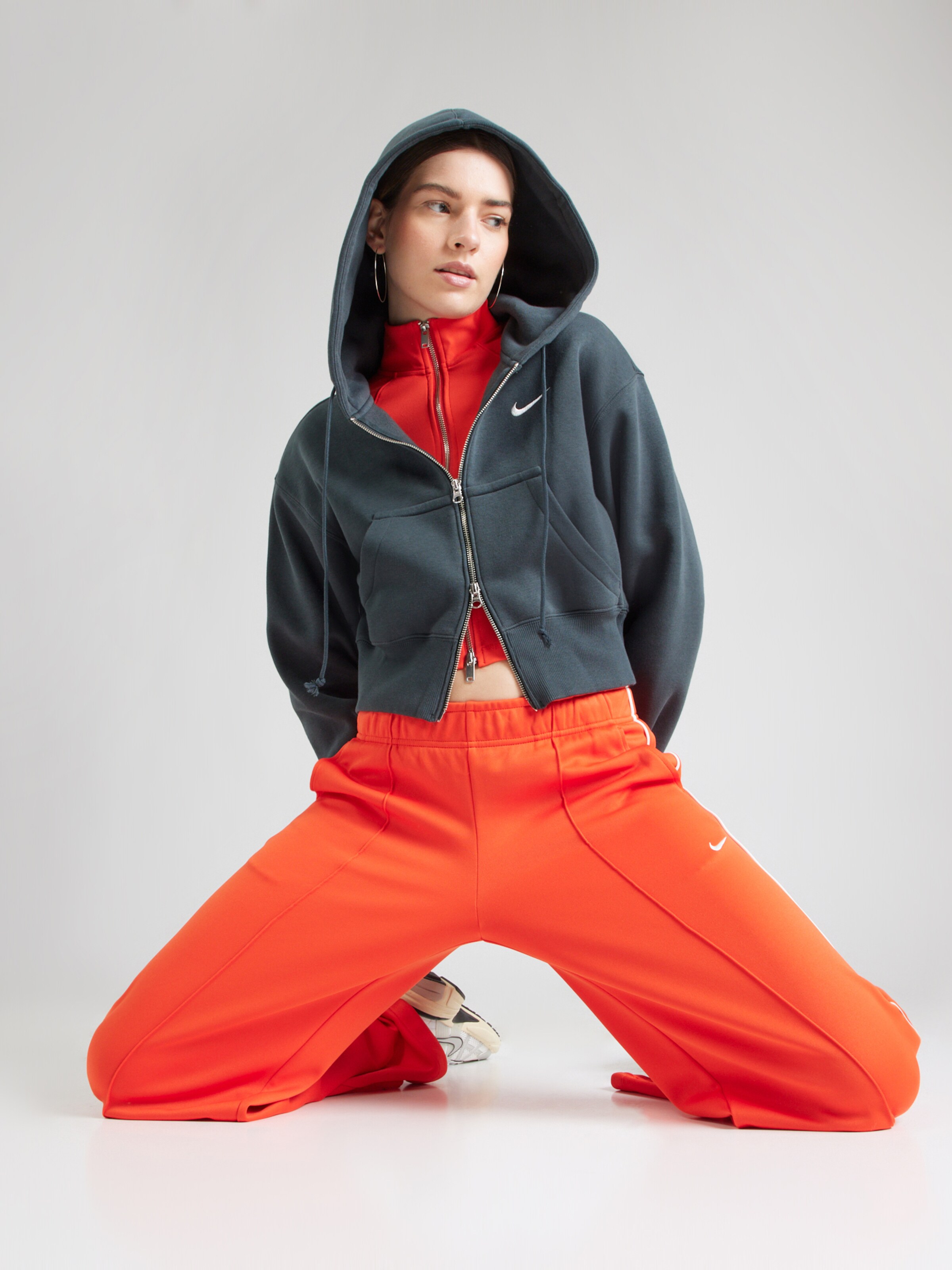 nike zip up hoodie orange