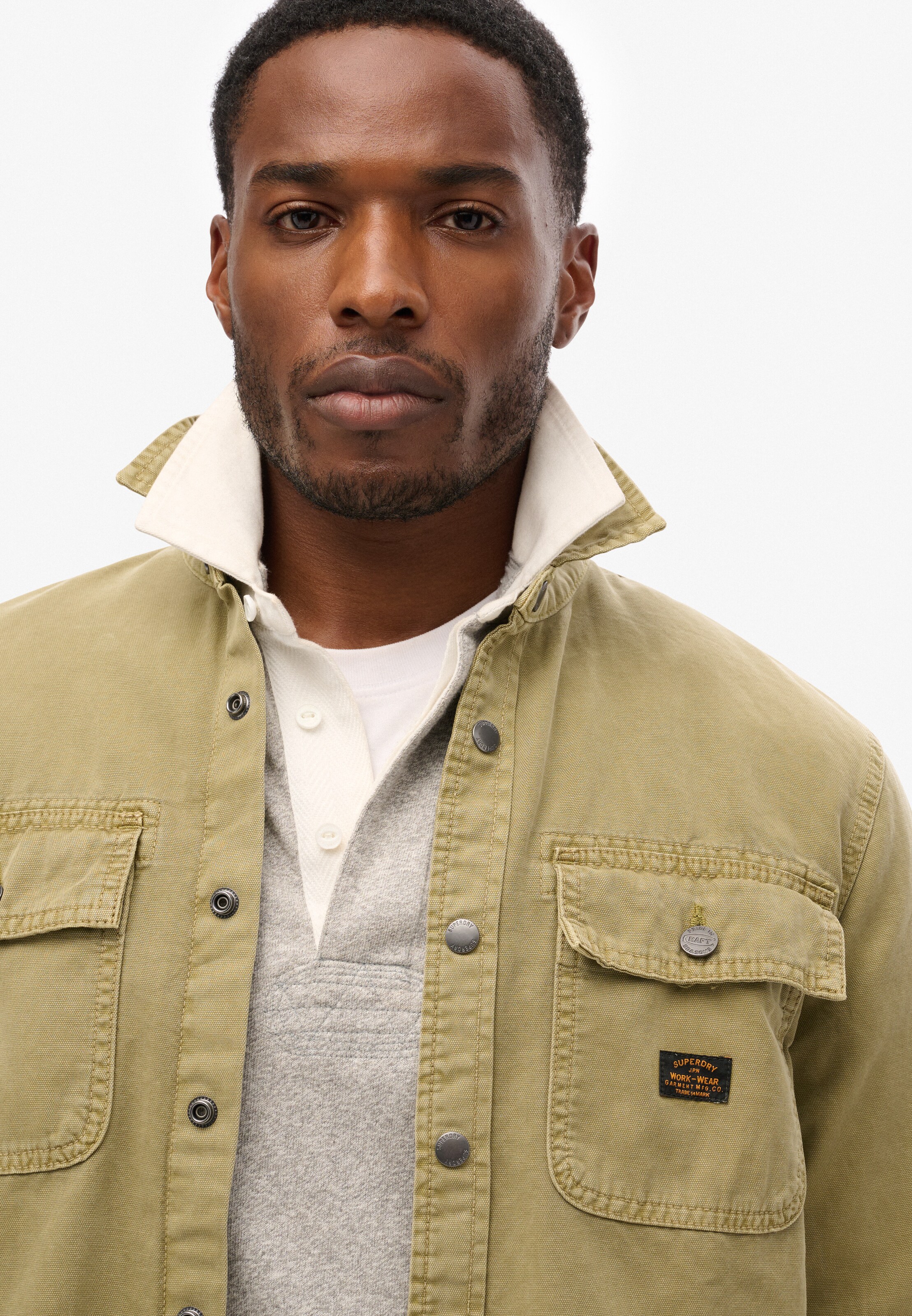 Coupe regular Veste mi-saison Superdry & Co en beige : devant