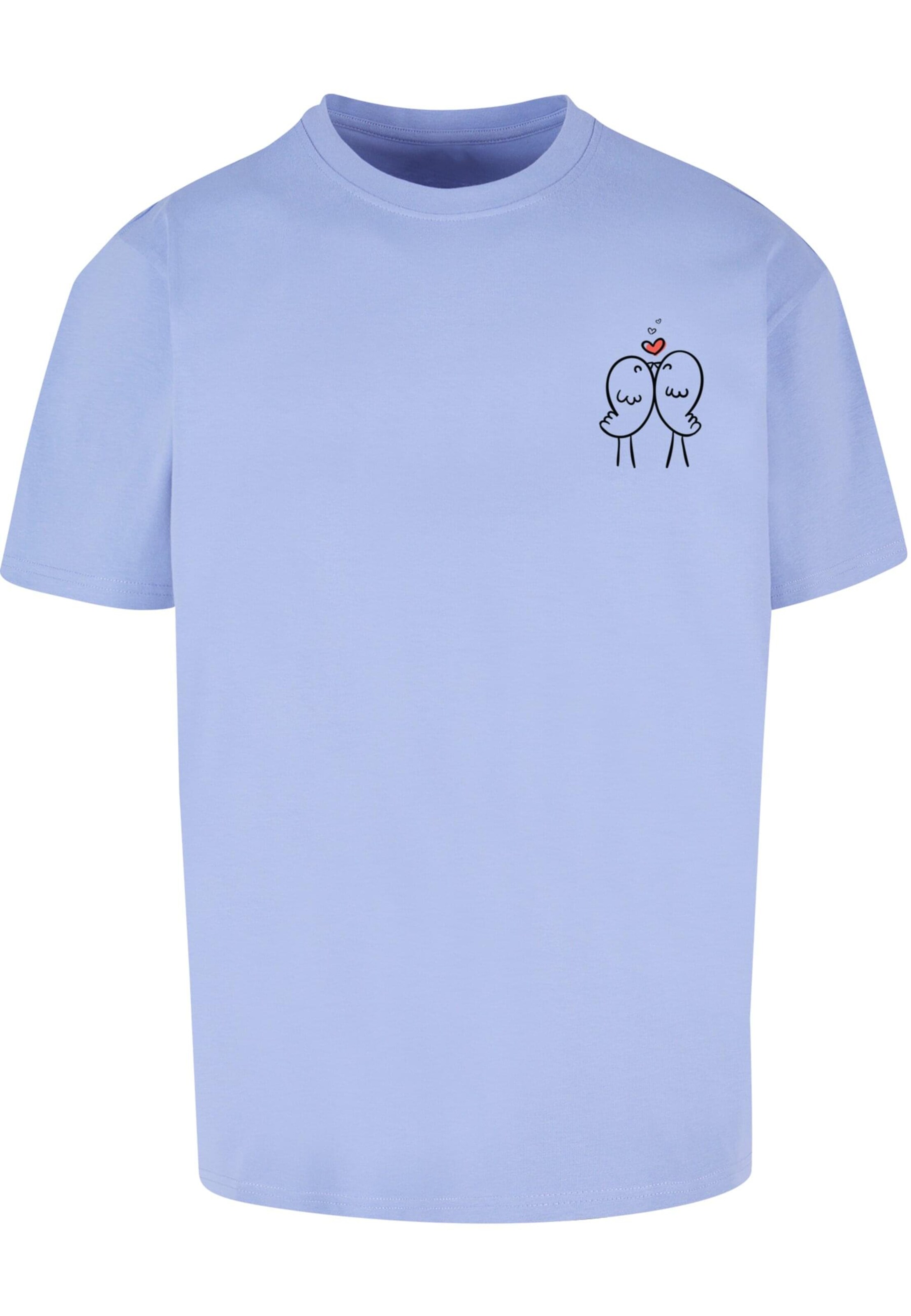 T-Shirt 'Hugs & Love - Birds Love' Merchcode en bleu : devant