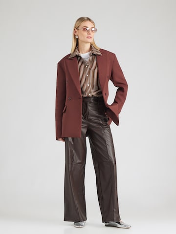 ABOUT YOU Wide leg Broek 'Ines' in Bruin