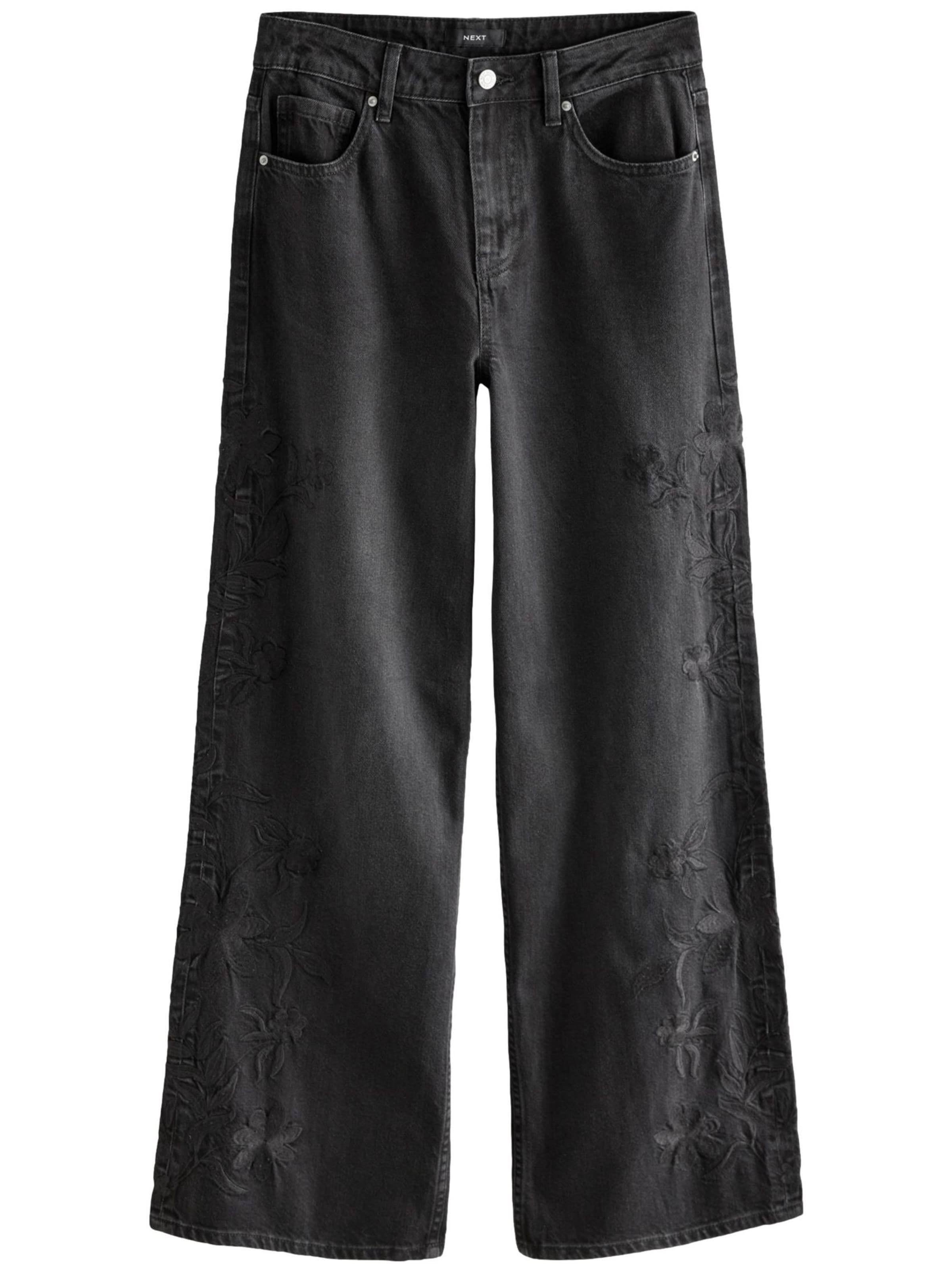 Next Laienev Teksapüksid, värv must: eest vaates