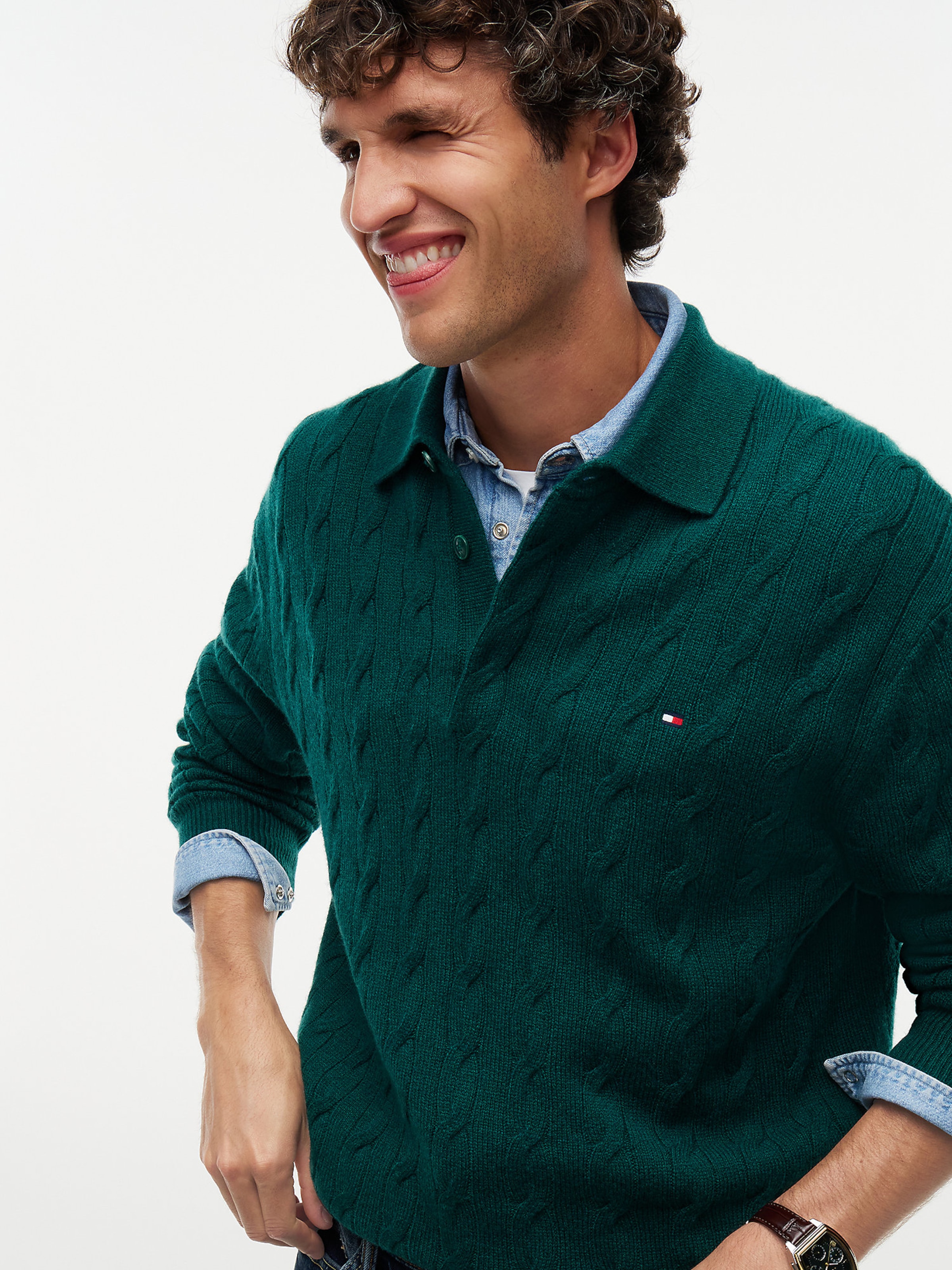 TOMMY HILFIGER Pullover in Grün
