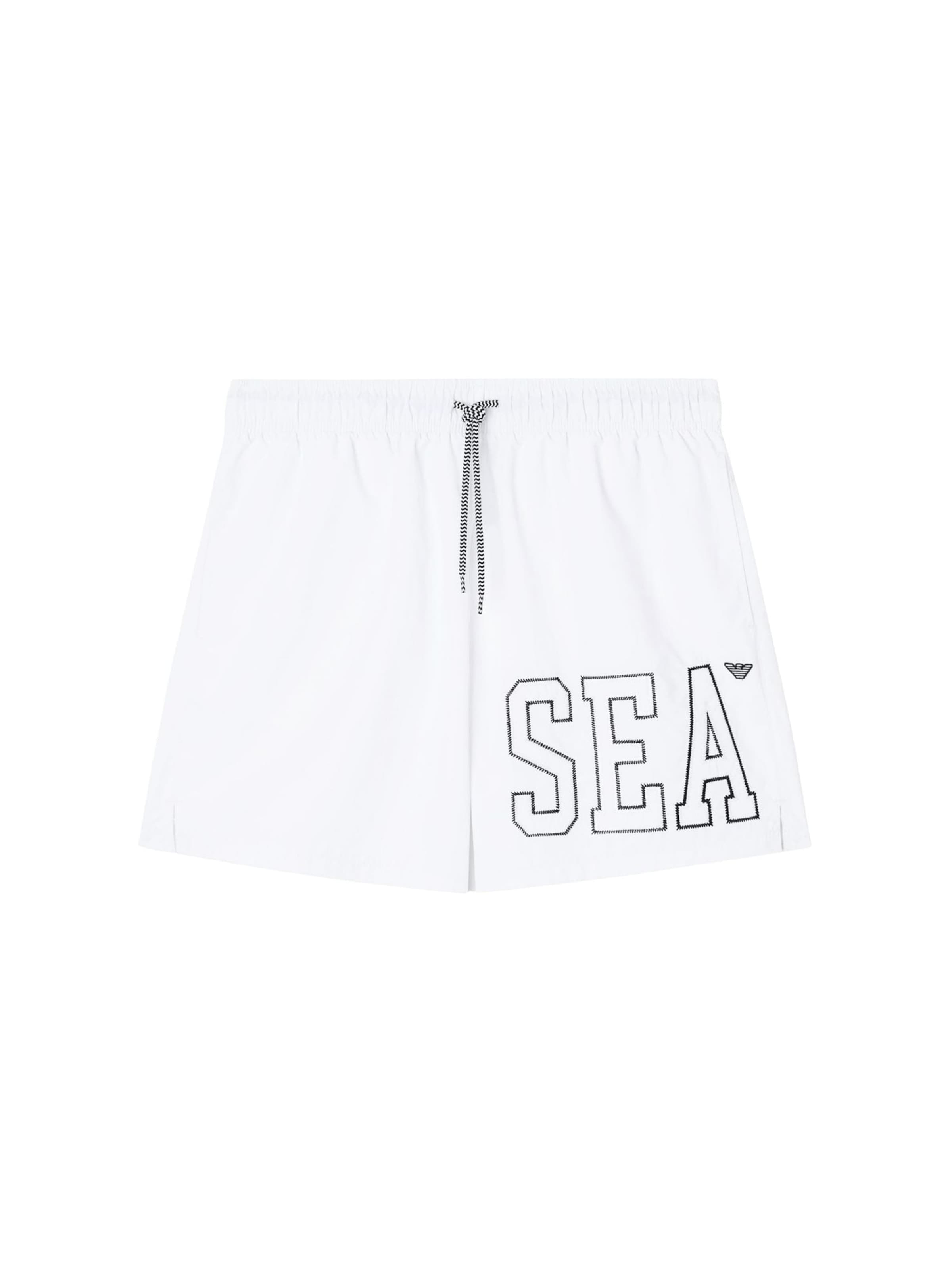 Emporio Armani - Bermudas 'Men's SEA Logo Swim Shorts' en blanco
