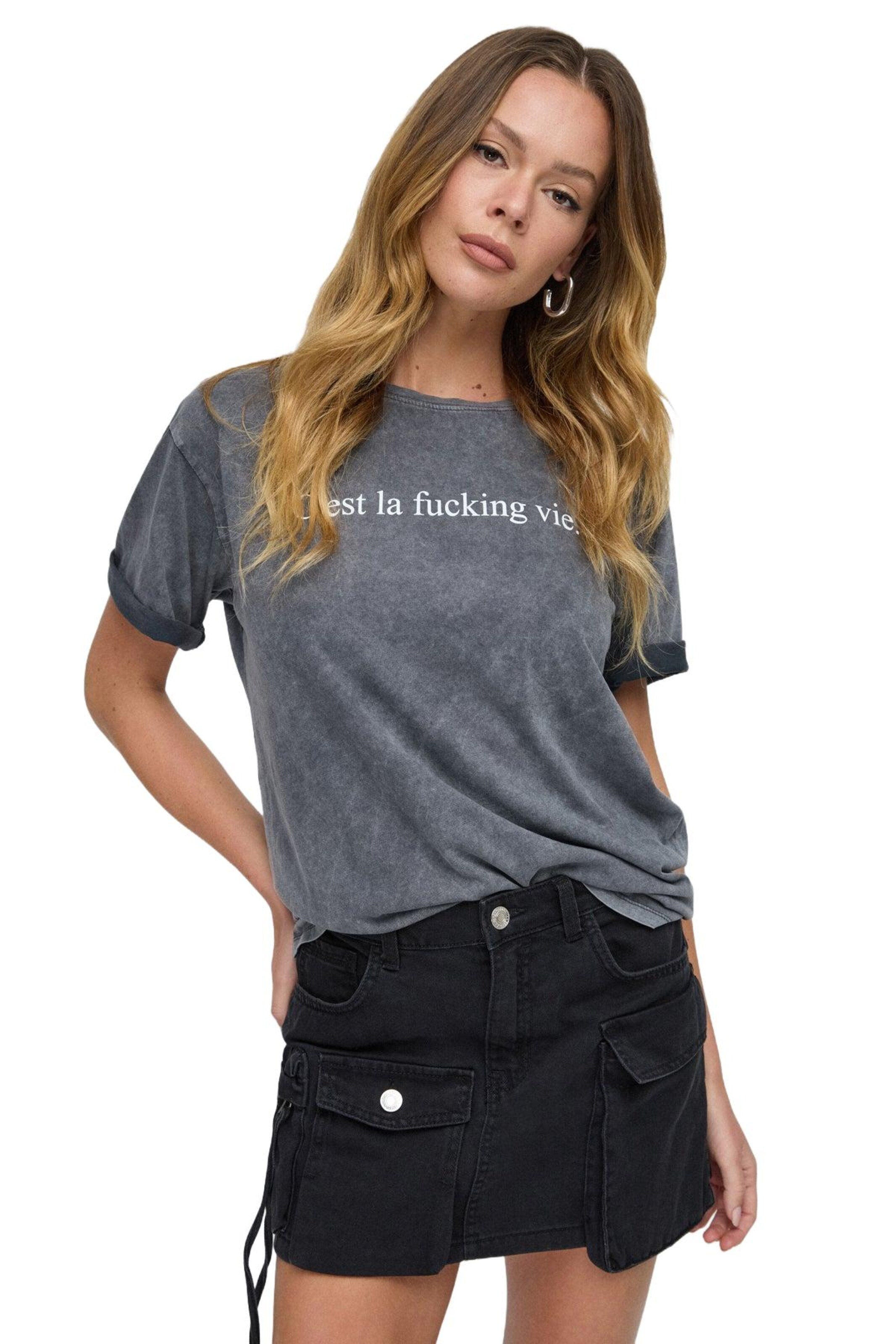 No Matter What T-Shirt in Grau: Vorderseite