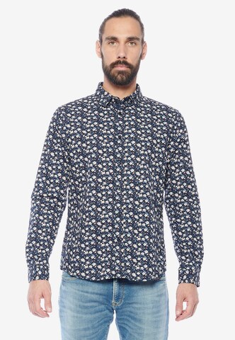 Le Temps Des Cerises Regular fit Button Up Shirt 'MASTRE' in Blue: front