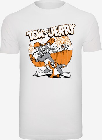 F4NT4STIC Shirt 'Tom And Jerry Play Baseball' in White: front