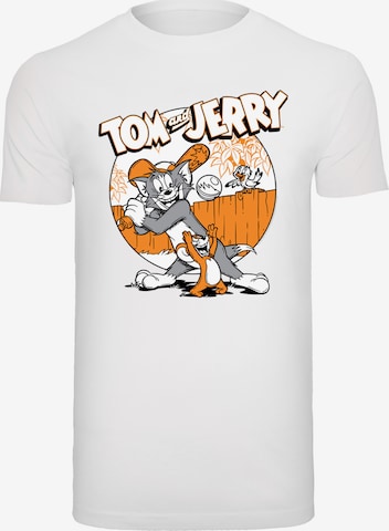 F4NT4STIC Shirt 'Tom And Jerry Play Baseball' in Wit: voorkant