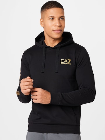 Sweat-shirt EA7 Emporio Armani en noir : devant