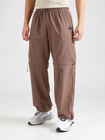 ADIDAS SPORTSWEAR Loose fit Outdoor trousers 'City Escape' in Brown: front