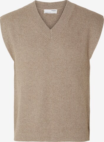 SELECTED HOMME Sweater Vest in Beige: front