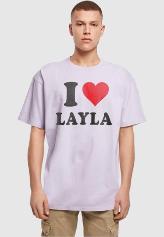 Maglietta 'I Love Layla' di Merchcode in lilla: frontale