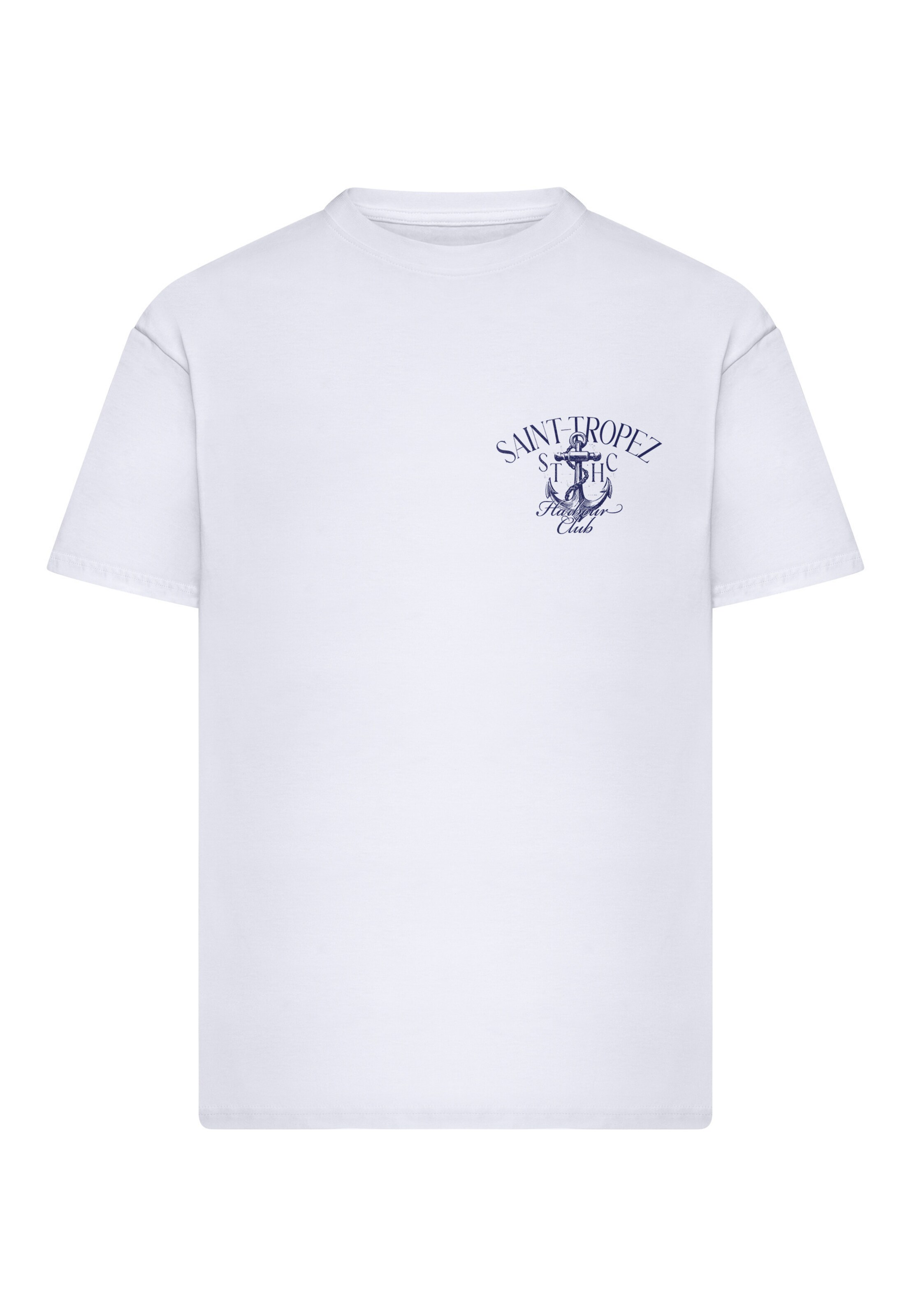 Mister Tee Shirt 'Hotel Saint Tropez' in Wit: voorkant