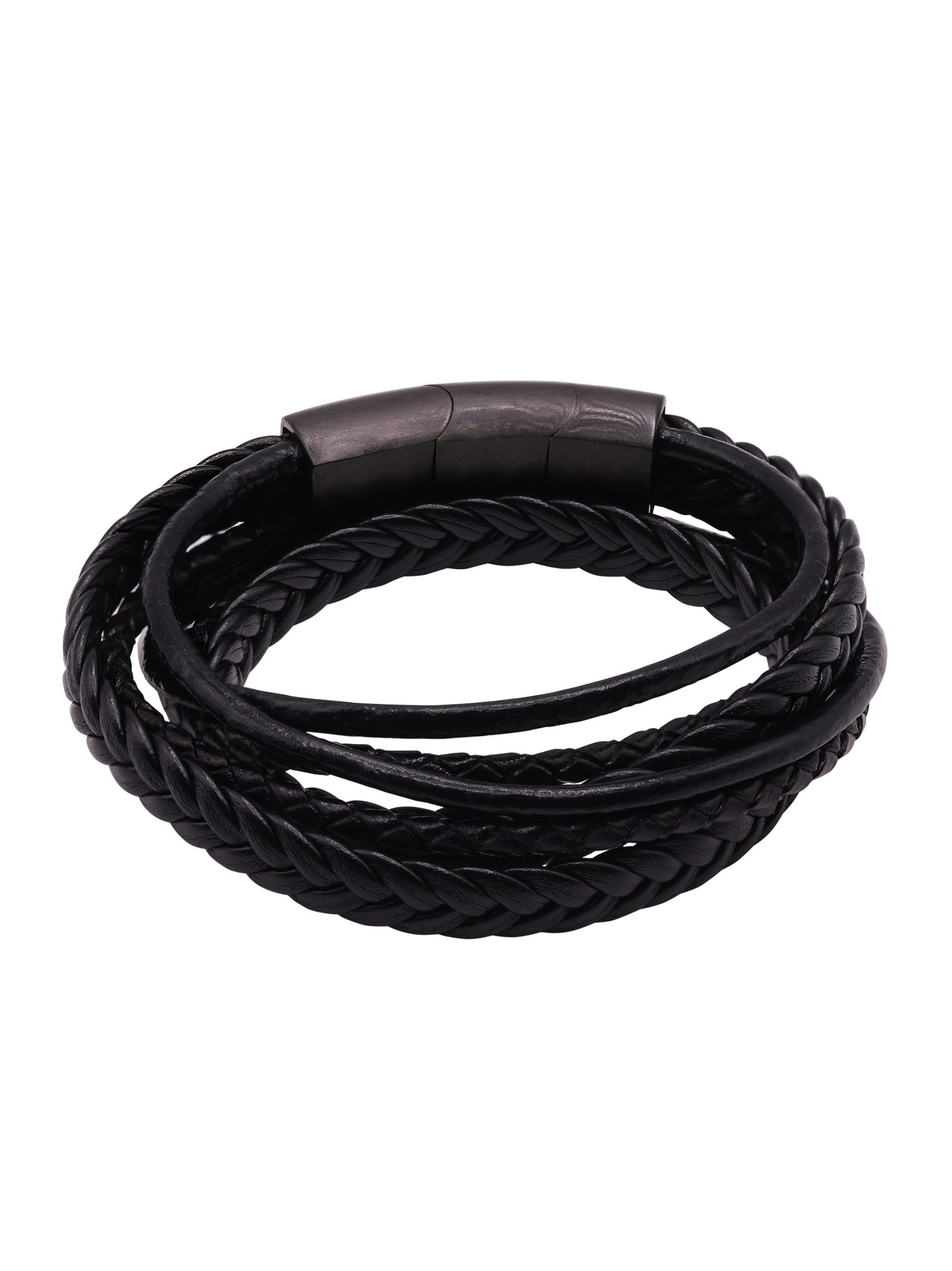 Bracelet 'Lewis' Heideman en noir : devant