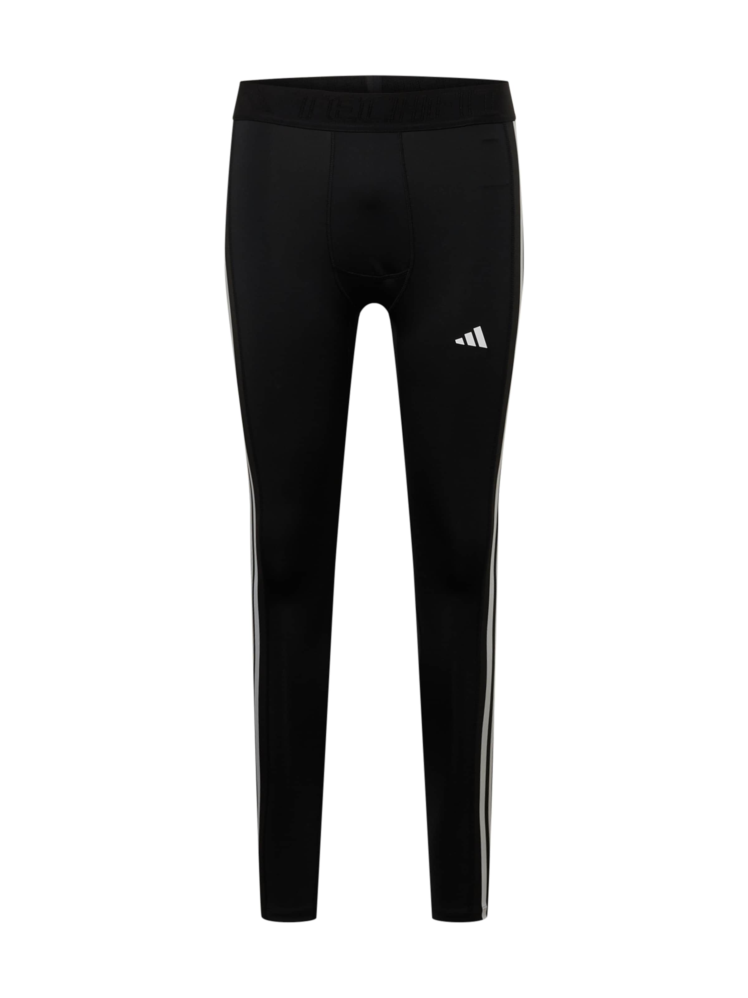 ADIDAS PERFORMANCE Skinny Παντελόνι φόρμας 'Techfit 3-Stripes Long' σε μαύρο: μπροστά