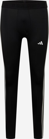 Skinny Pantalon de sport 'Techfit 3-Stripes Long' ADIDAS PERFORMANCE en noir : devant