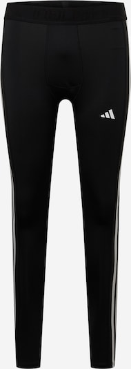 Sportinės kelnės 'Techfit 3-Stripes Long' iš ADIDAS PERFORMANCE, spalva – juoda / balta, Prekių apžvalga