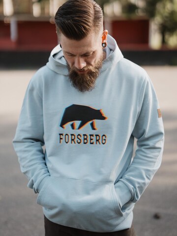 FORSBERG Sweatshirt 'Hoodie mit schwarzem Anaglyph-Logo' in Blau: Vorderseite