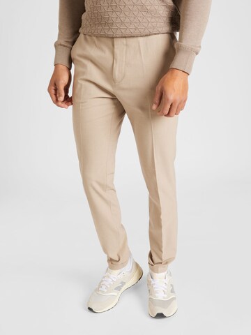 Coupe slim Pantalon 'Liam' Matinique en beige : devant