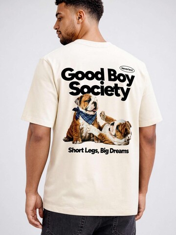 Neverless Shirt 'Good Boy Society' in Beige