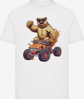 T-Shirt 'Monster Truck Cool Bear' F4NT4STIC en blanc : devant