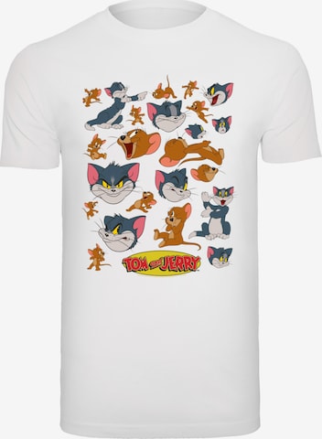 F4NT4STIC Shirt 'Tom And Jerry Many Faces' in White: front