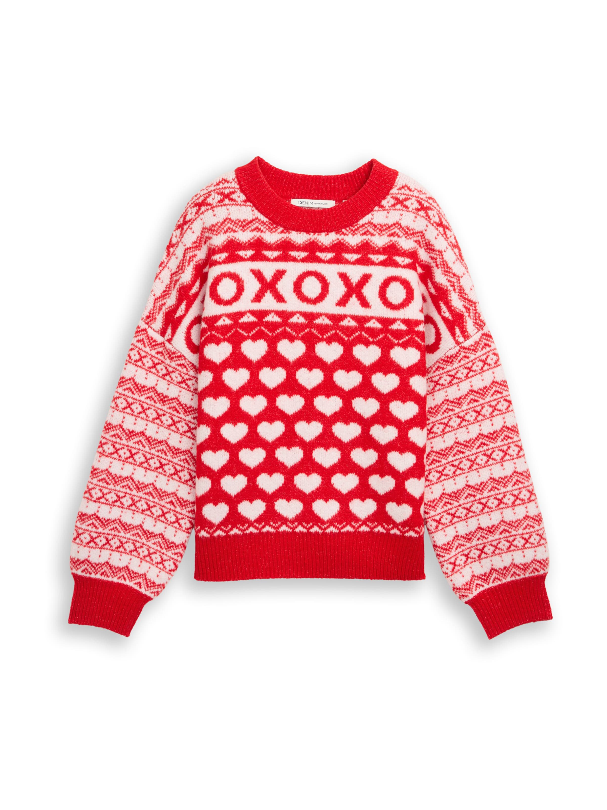 Pull-over TOM TAILOR DENIM en rouge : devant