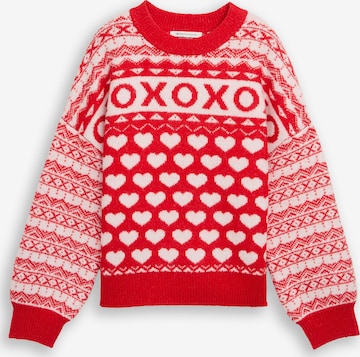 TOM TAILOR DENIM Sweter w kolorze czerwony: przód