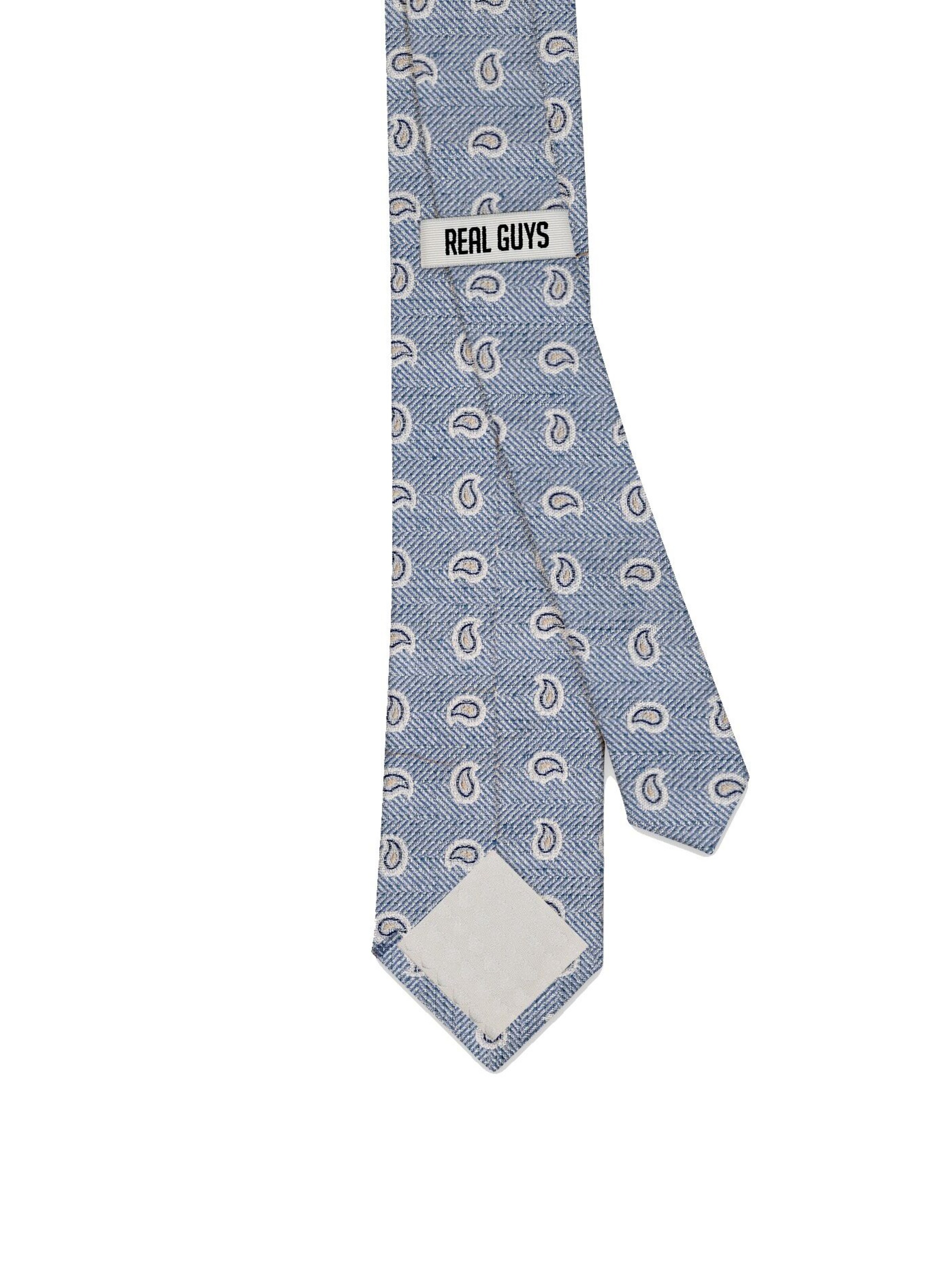Real Guys Set Krawatte mit Einstecktuch in Blau