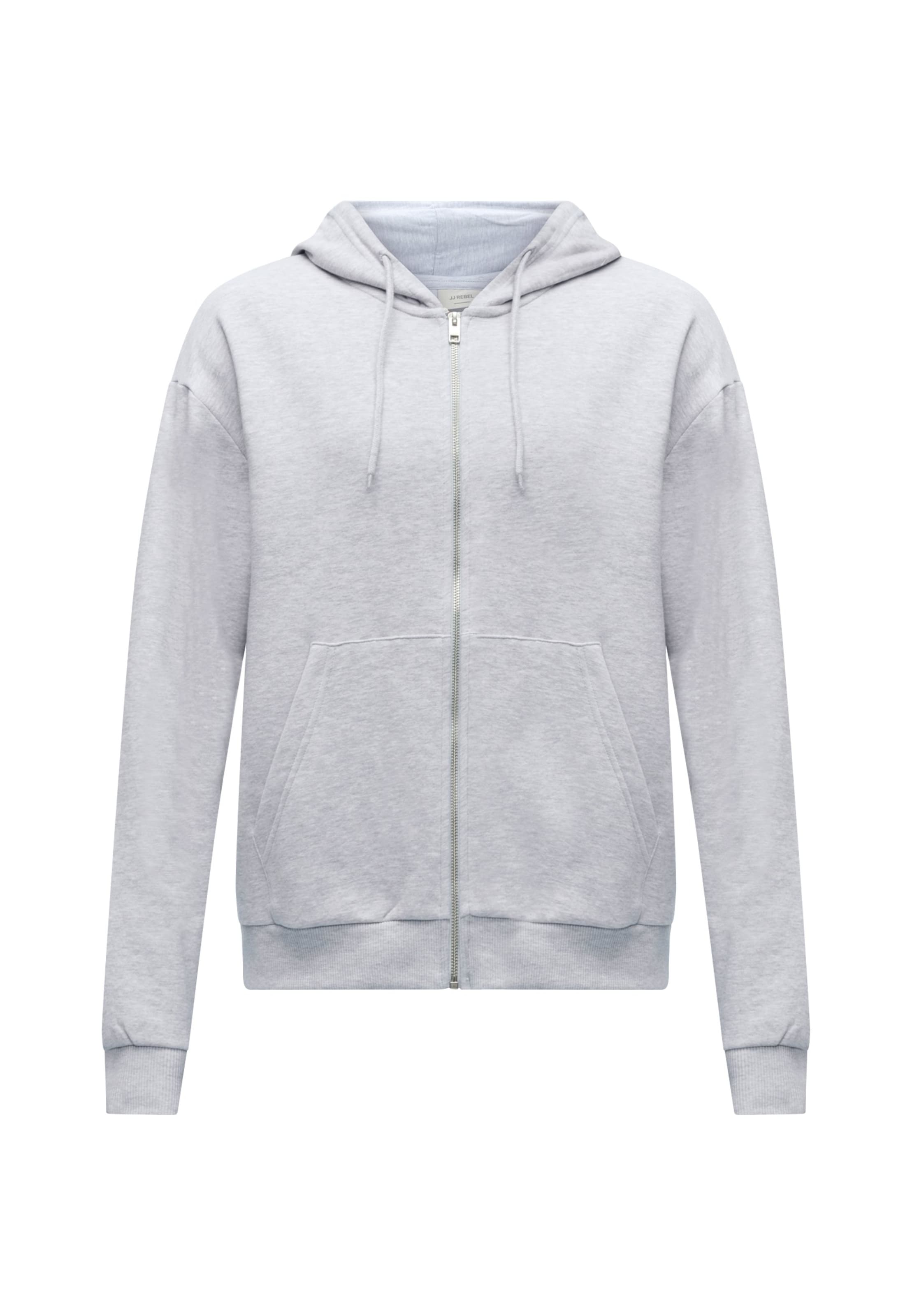JJ Rebel - Sudadera con cremallera 'JREBCREST' en gris: frente